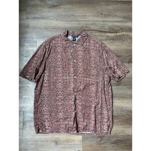 Men’s Snakeskin Print Short Sleeve Button Down Shirt